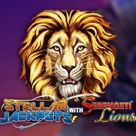 Jackpots logo of Stellar Jackpots with Serengeti Lions from Lightning Box Game at EliteSpin Casino